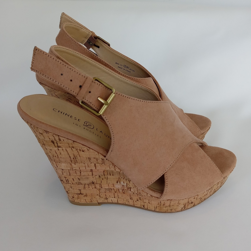CHINESE LAUNDRY Women's Myya Cork Wedge Sandal Size 10